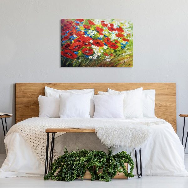 Obraz z kwiatami łąkowymi