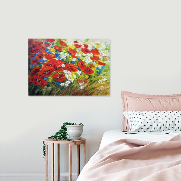 Obraz z kwiatami polnymi