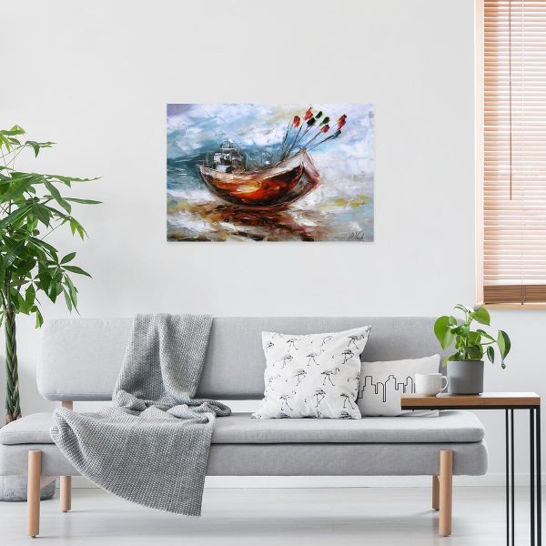 Obraz z łodzią