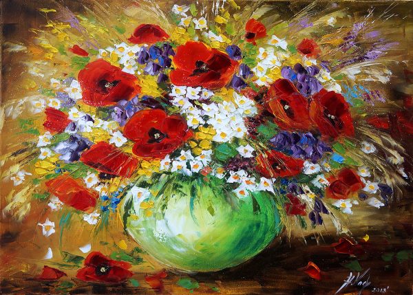 Obraz z motywem polnych kwiatów