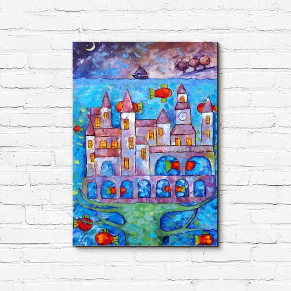 Obraz z podwodnym miastem