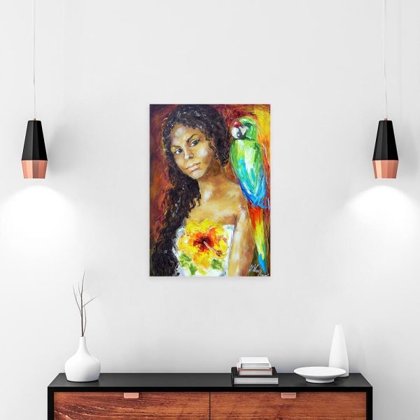 Obraz z ptakiem tropikalnym