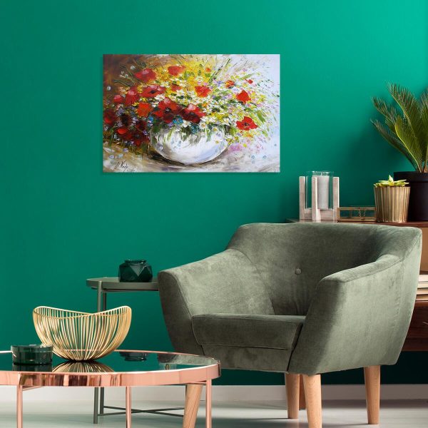 Obraz z wiązanką polnych kwiatów