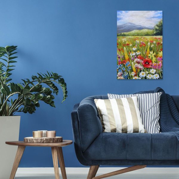 Obraz z widokiem na kwitnącą łąkę