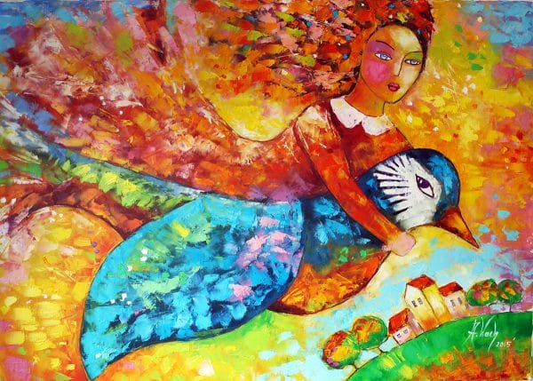 Replika obrazu z ptakiem