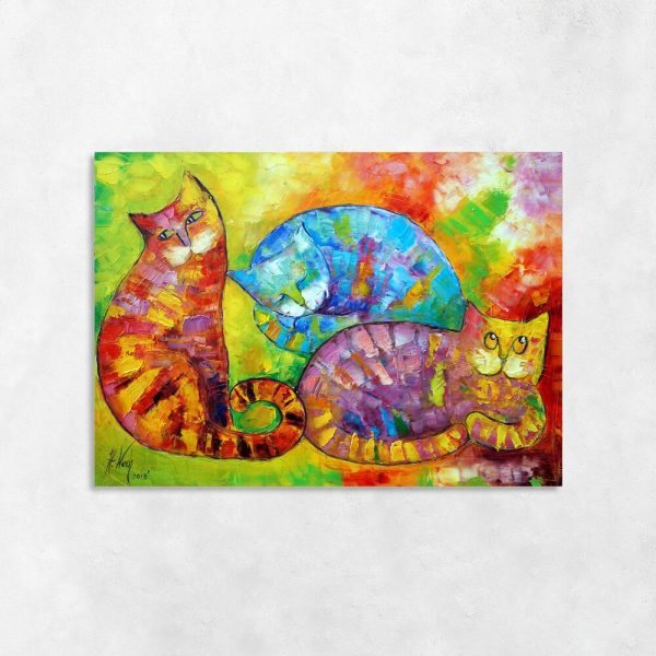 Reprodukcja Anny Wach z kotami