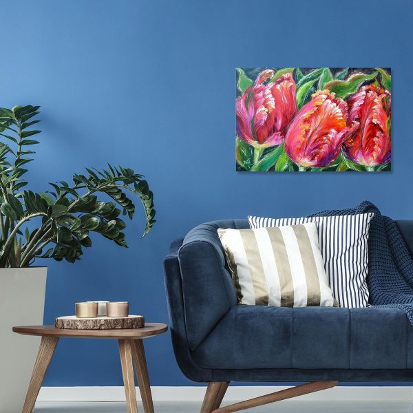 Reprodukcja malarstwa z motywem tulipanów