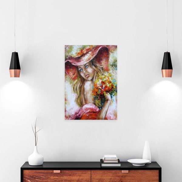 Reprodukcja obrazu - kobieta w czerwonym kapeluszu