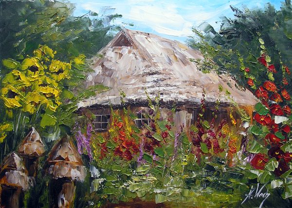 Obraz chata i pszczele barcie