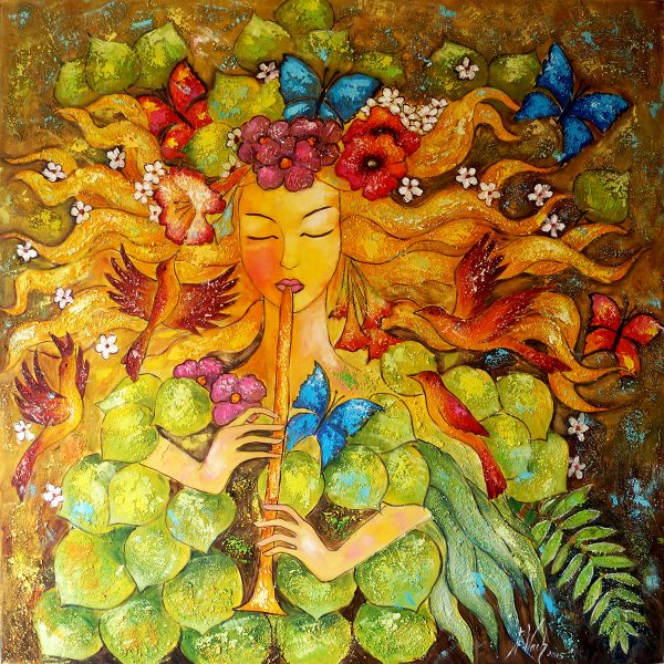 Obraz dziewczyna z fujarką