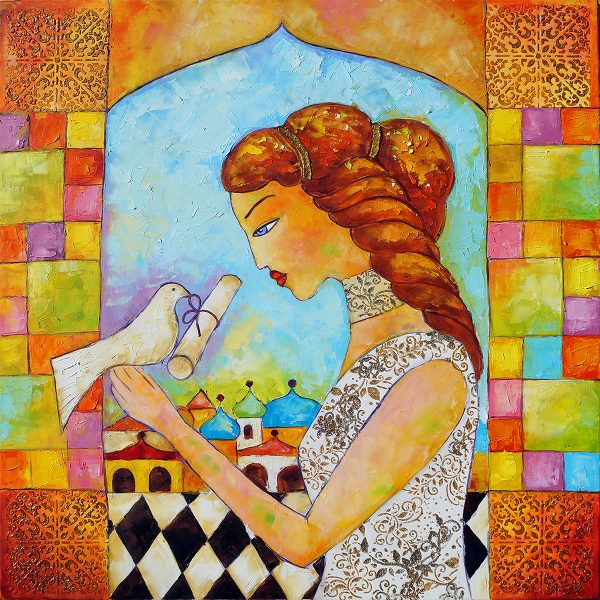 Obraz dziewczyna z gołębiem