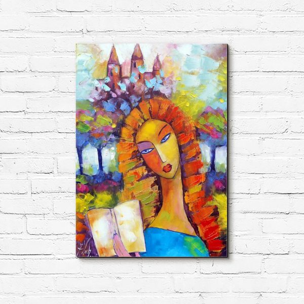 Obraz dziewczyna z książką