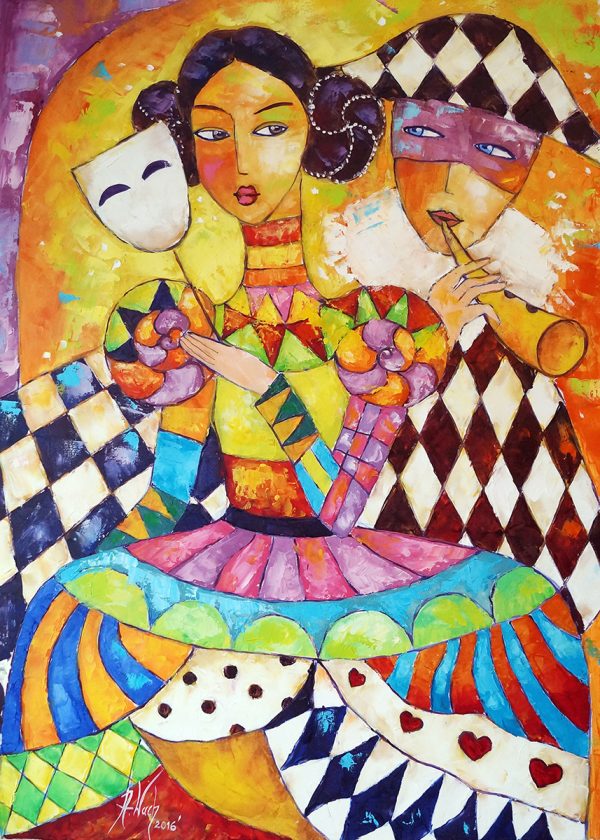 Obraz - karnawał w Wenecji ludzie