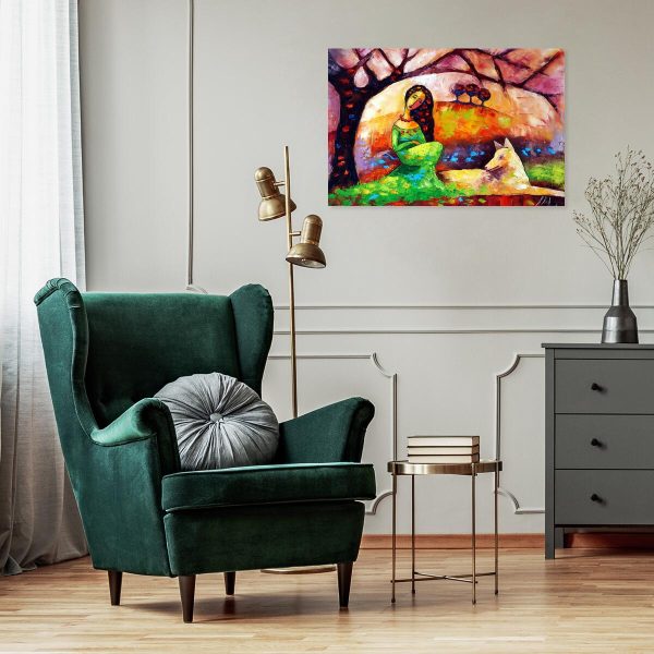 Obraz kobieta pod drzewem