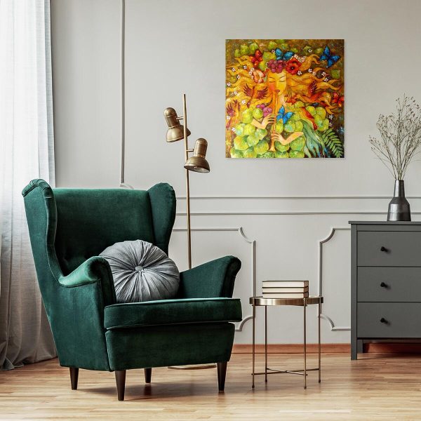 Obraz kobietą z fujarką