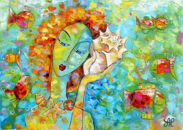 Obraz - kobieta z muszlą