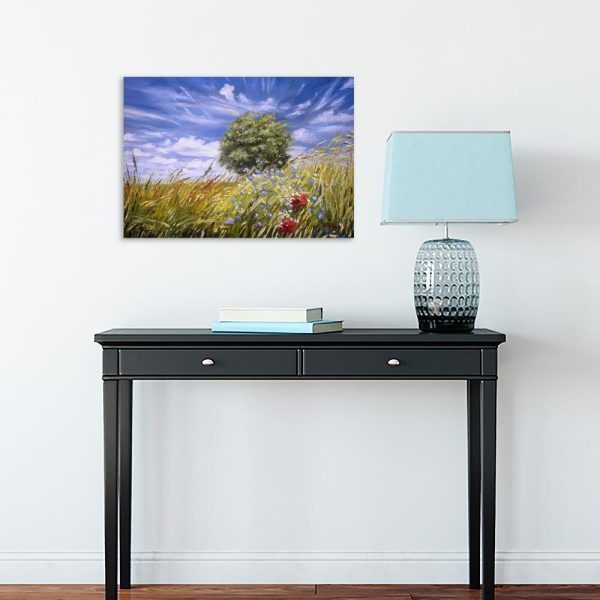 Obraz łan zboża pod niebieskim niebem