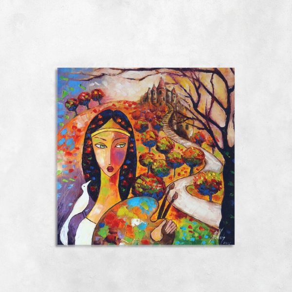 Obraz z artystką malarką