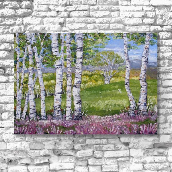 Obraz z brzozowym laskiem