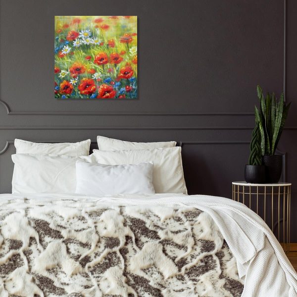 Obraz z chabrami i makami