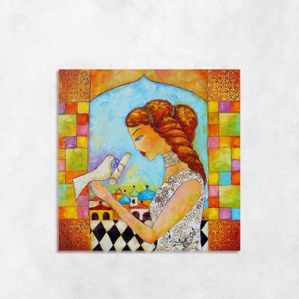 Obraz z gołębiem pocztowym