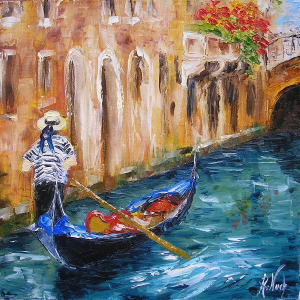 Obraz z gondolierem w Wenecji