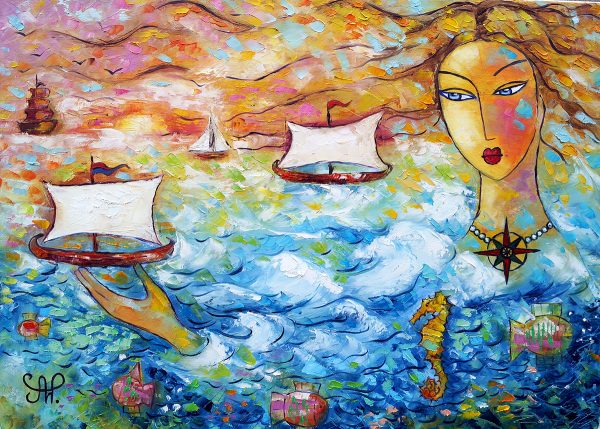 Obraz z kierunkami wiatru