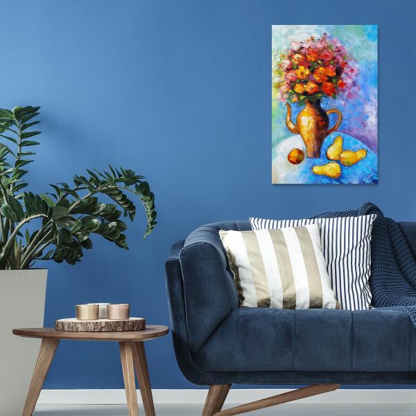 Obraz z kompozycją na stole