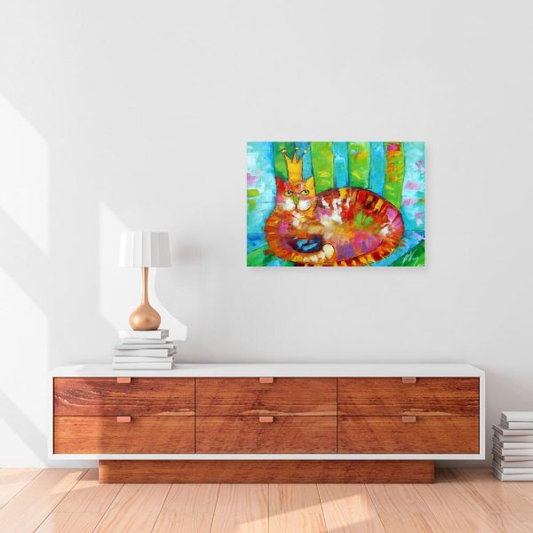 Obraz z kotem w koronie