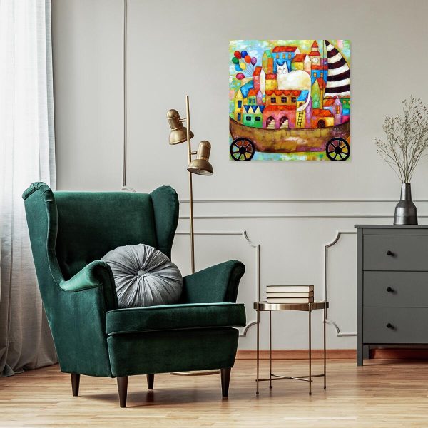 Obraz z kotem w mieście