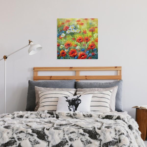 Obraz z kwiatami na łące