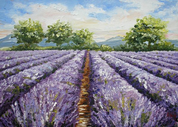 Obraz z polem lawendy