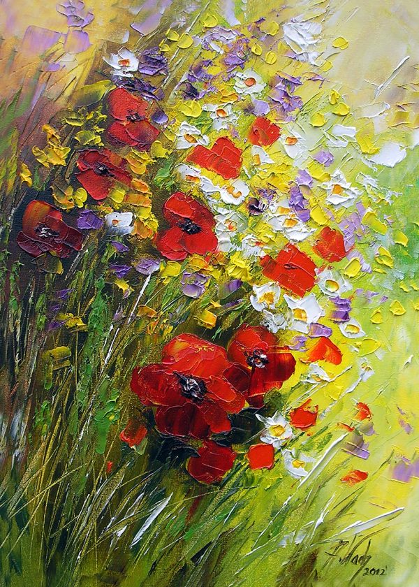 Obraz z polnymi kwiatuszkami