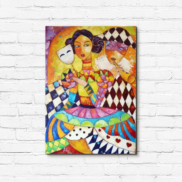 Obraz z przebierańcami w karnawale