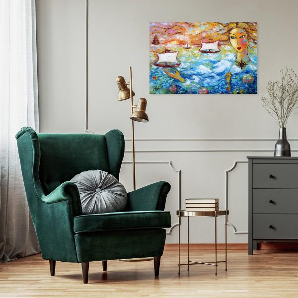 Obraz z Różą wiatrów