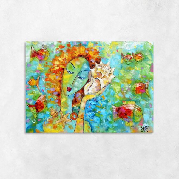 Obraz z z dziewczyna i muszlą