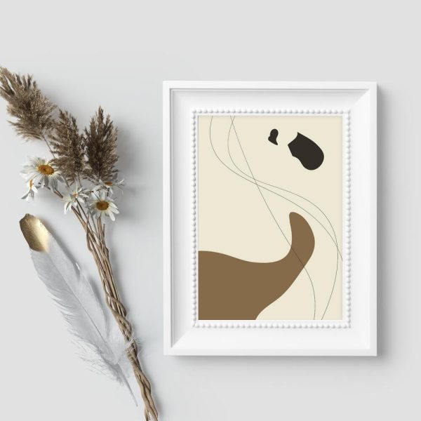 Beżowy plakat z abstrakcją