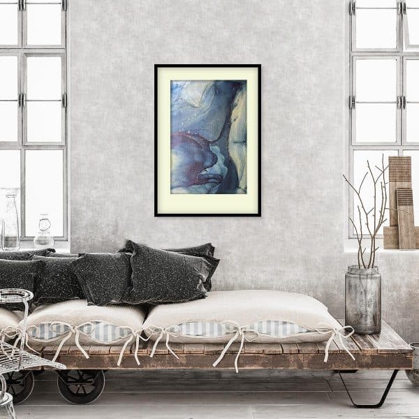 Granatowy plakat z abstrakcją