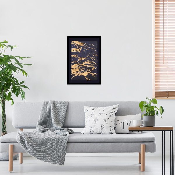 Plakat z abstrakcją na ciemnym tle