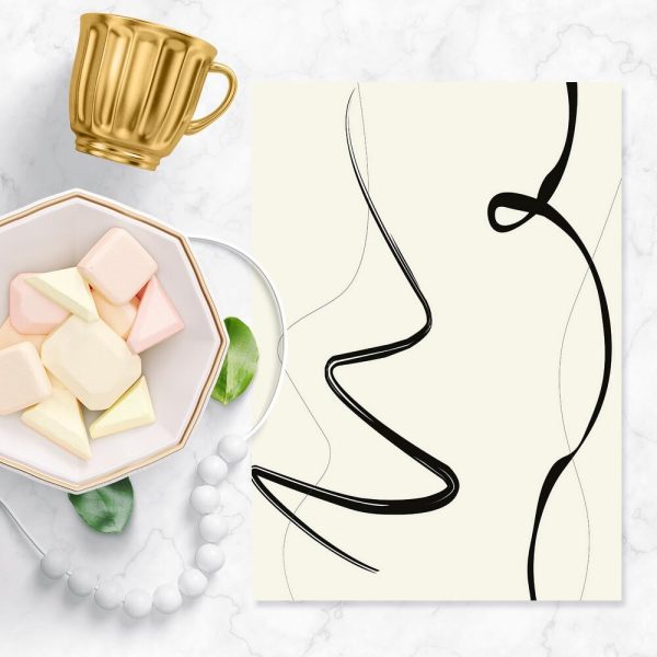 Plakat z abstrakcją napisaną tuszem