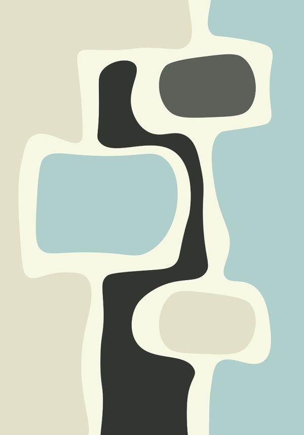 Plakat z abstrakcją w turkusowym kolorze