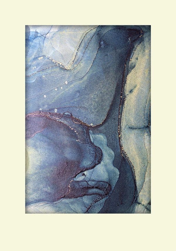 Plakat z abstrakcją z żółtymi elementami