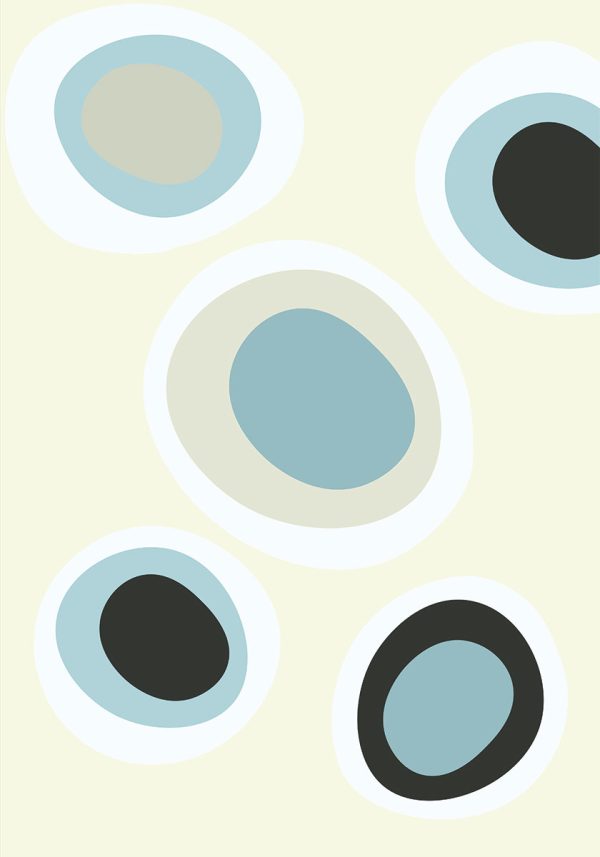 Plakat z abstrakcyjnymi kołami