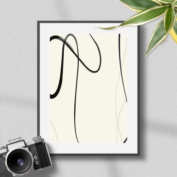Plakat z abstrakcyjnymi liniami