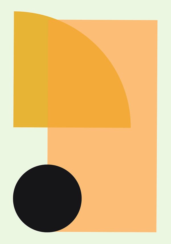 Plakat z czarną kulą