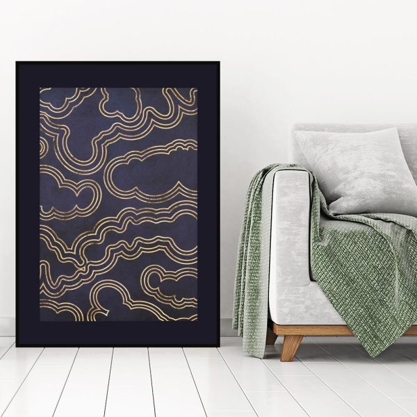 Plakat z fioletową abstrakcją