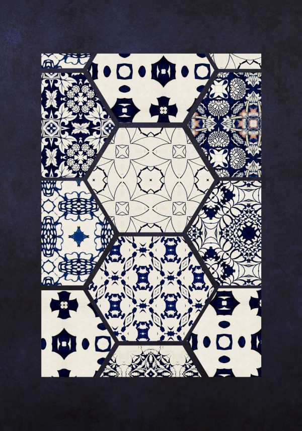 Plakat z heksagonami i passe partout