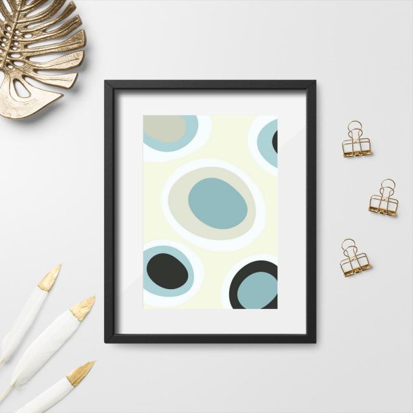 Plakat z motywem abstrakcyjnym okręgów