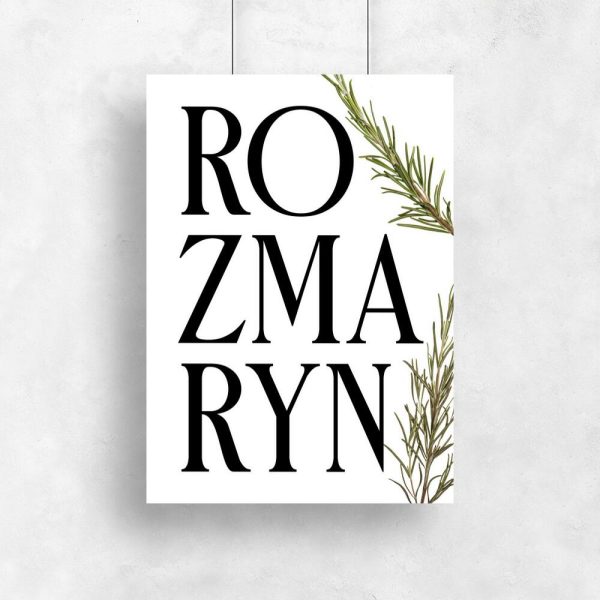 plakat z napisem rozmaryn