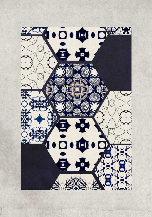 Plakat z passe partout i heksagonami